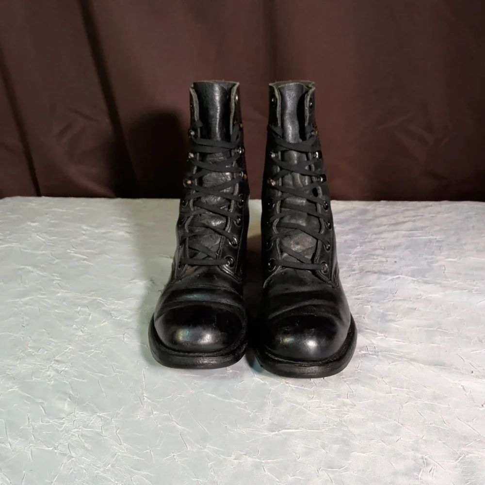 Vietnam Era Leather Combat Boots Mens Size 7N Biltrite Griplug Soles USA Utility